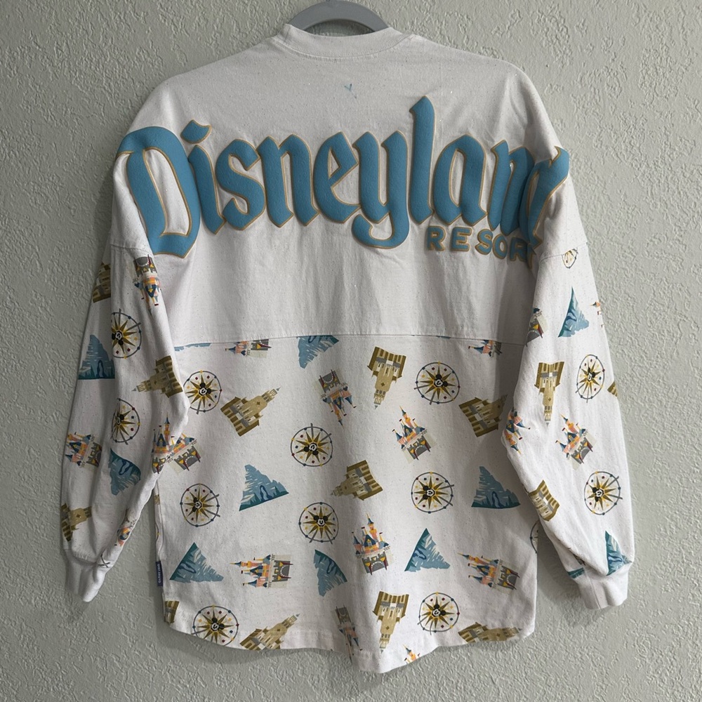 Disneyland Resort Spirit Jersey White Allover Print Long Sleeve Top Size S - Picture 4 of 16